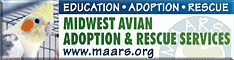 Midwest Avian Adoption & Rescue Services (MAARS) - Pet bird adoption, sanctuary, rescue, foster care, and education services for parrots and other captive exotic 'pet' birds. Based in Minneapolis - St. Paul (Twin Cities) area of Minnesota and serving Midwest